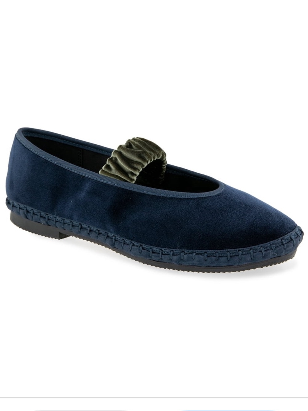 Kensie Blue Fiona Velvet Shoes Mary Jane Flats Size 8.5 NWT